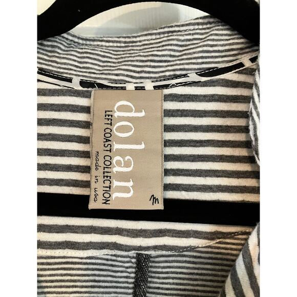 Anthropologie Dolan Gray White Stripe Open Front Cardigan Duster Jacket Size M - Picture 4 of 10